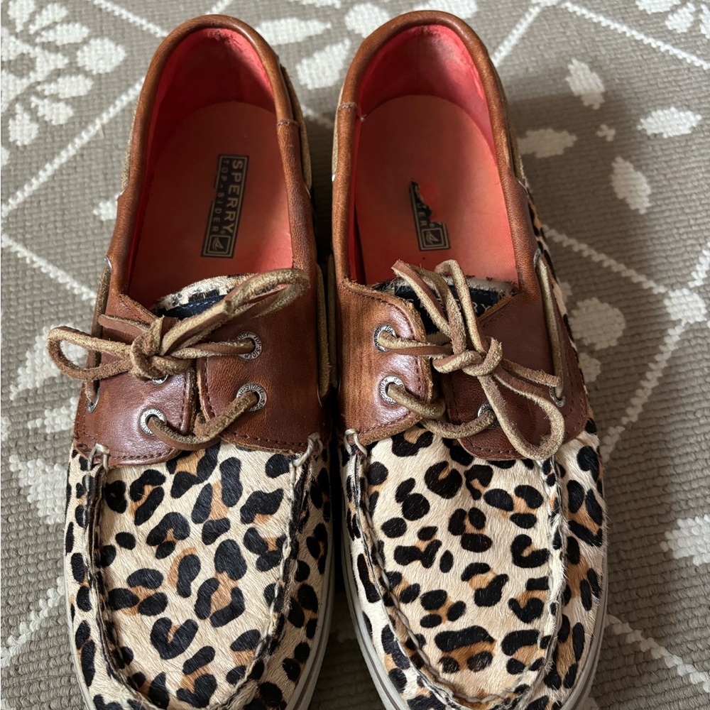 Sperry Leopard Print Boat Shoes